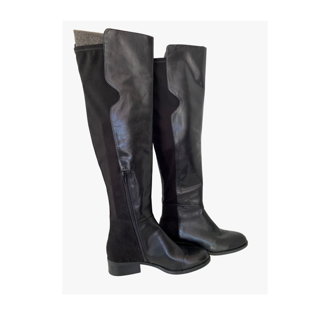 Nine West NWPRISTEEN Over The Knee Boots Womens 8M Black Leather